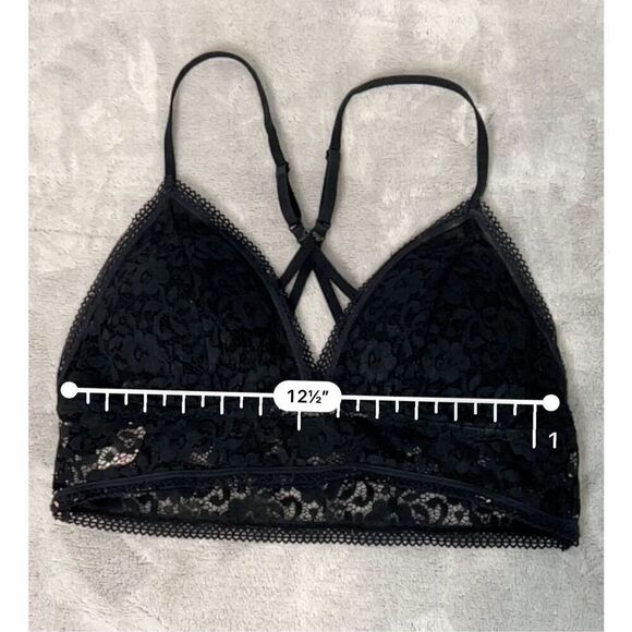 Women’s Black Lace Wireless Bra Medium - Picture 4 of 8